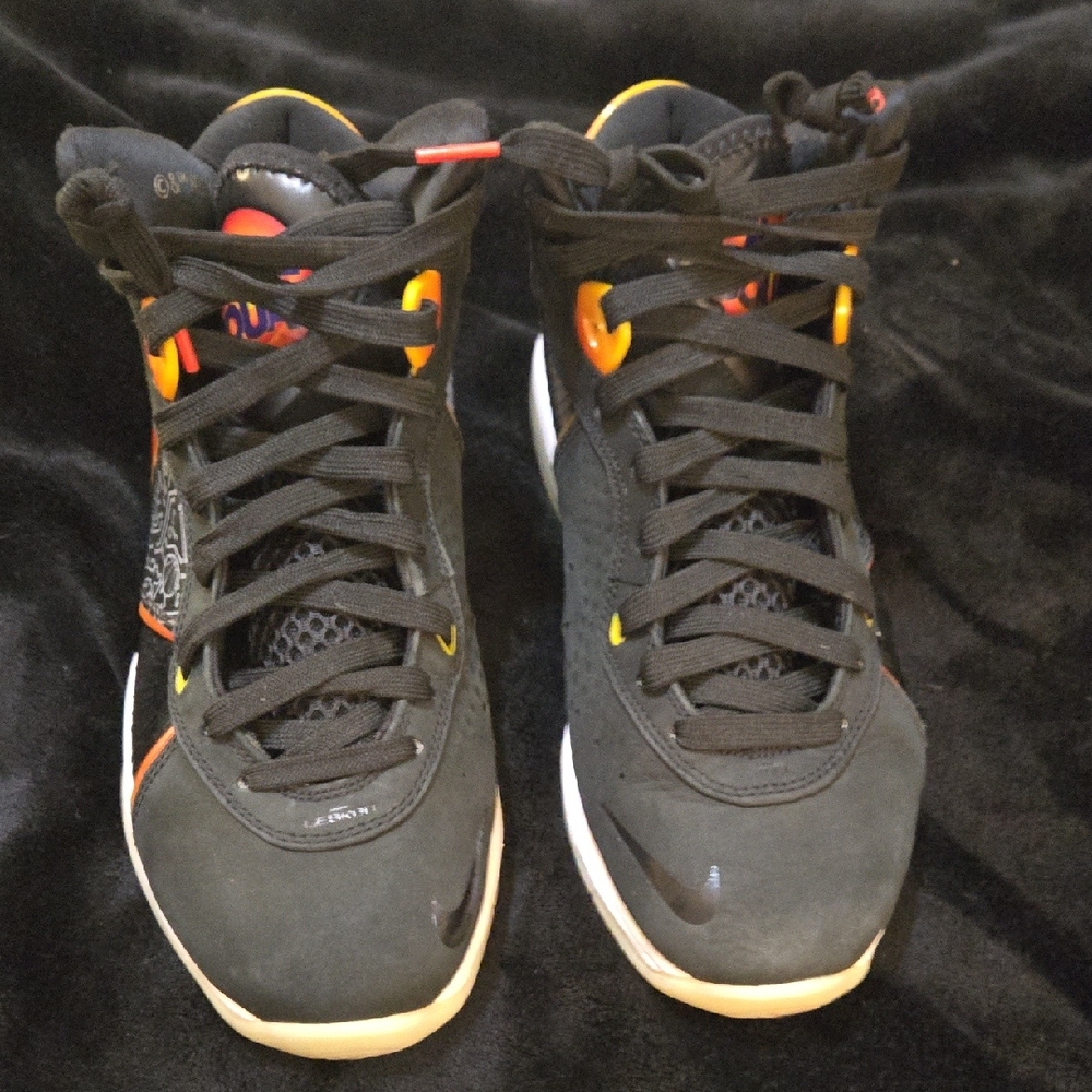 Lebron James Black and Orange High-Top Sneakers